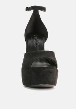 BEATY Black Rhinestones High Block Heeled Sandals 12 BEATY Black Rhinestones High Block Heeled Sandals -Her Shoe World 07