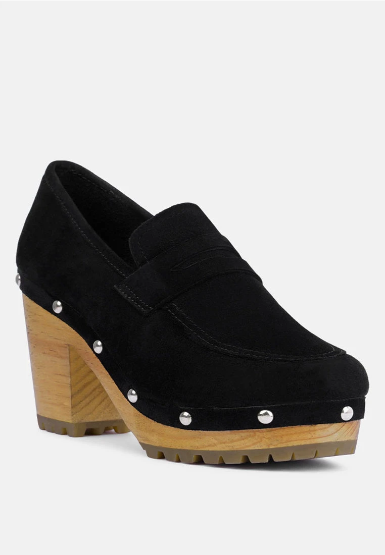 OSAGE Black Clogs Loafers In Fine Suede 3 OSAGE Black Clogs Loafers In Fine Suede