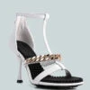 DAKOTA Metal Chain Embellishment Sandals In White 2 DAKOTA Metal Chain Embellishment Sandals In White -Her Shoe World 2 17b5c03e e82f 4d44 9fee 9530ae3360d6
