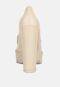 CORINNE Beige Chain Embellished Chunky Loafers 15 CORINNE Beige Chain Embellished Chunky Loafers -Her Shoe World 762X110005 48a1a9a1 94f6 4274 997a 10ba6773a46e