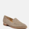 ANNA Taupe Suede Leather Loafers