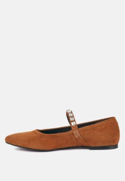 ASSISI Tan Fine Suede Mary Jane Ballet Flats 11 ASSISI Tan Fine Suede Mary Jane Ballet Flats -Her Shoe World ASSISIFineSuedeMaryJaneBalletBlats RCSH3269 Tan 2