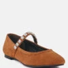 ASSISI Tan Fine Suede Mary Jane Ballet Flats 1 ASSISI Tan Fine Suede Mary Jane Ballet Flats -Her Shoe World ASSISIFineSuedeMaryJaneBalletBlats RCSH3269 Tan 3