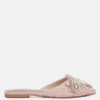 ASTRE Pearl Embellished Shimmer Mules In Blush 1 ASTRE Pearl Embellished Shimmer Mules In Blush -Her Shoe World ASTREPearlEmbellishedShimmerMulesInBlush RCSH3110 blush 3