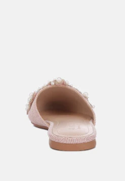 ASTRE Pearl Embellished Shimmer Mules In Blush 14 ASTRE Pearl Embellished Shimmer Mules In Blush -Her Shoe World ASTREPearlEmbellishedShimmerMulesInBlush RCSH3110 blush 8