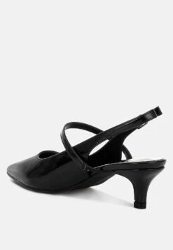 Abloom Kitten Heel Slingback Sandals -Her Shoe World Abloom Kitten Heel Slingback Sandals RCSH5197 BLACK 1