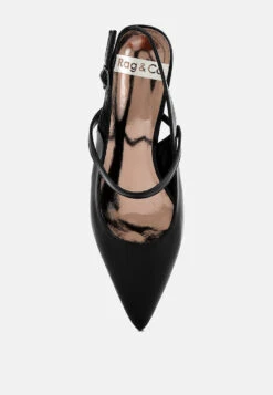 Abloom Kitten Heel Slingback Sandals -Her Shoe World Abloom Kitten Heel Slingback Sandals RCSH5197 BLACK 8