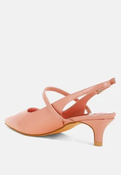 Abloom Kitten Heel Slingback Sandals -Her Shoe World Abloom Kitten Heel Slingback Sandals RCSH5197 PINK 10