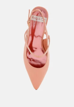 Abloom Kitten Heel Slingback Sandals -Her Shoe World Abloom Kitten Heel Slingback Sandals RCSH5197 PINK 4