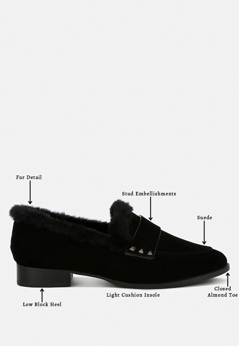 Allie Fur Trim Genuine Suede Loafers 15 Allie Fur Trim Genuine Suede Loafers - Image 13