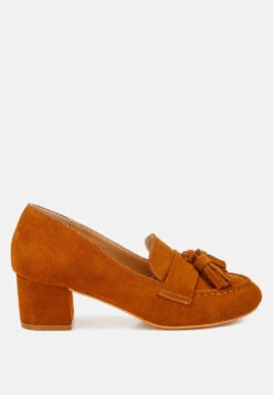 Aloha Tassels Detail Genuine Suede Loafers 17 Aloha Tassels Detail Genuine Suede Loafers -Her Shoe World Aloha Tassels Detail Suede Loafers RCSH5132 TAN 5