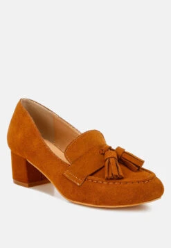Aloha Tassels Detail Genuine Suede Loafers 18 Aloha Tassels Detail Genuine Suede Loafers -Her Shoe World Aloha Tassels Detail Suede Loafers RCSH5132 TAN 6