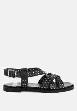 Anemone Studded Flat Gladiator Sandals 17 Anemone Studded Flat Gladiator Sandals -Her Shoe World AnemoneStuddedFlatGladiatorSandalsRCSH5593 7