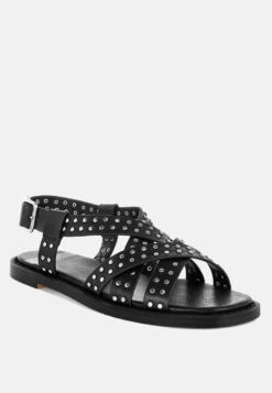 Anemone Studded Flat Gladiator Sandals 18 Anemone Studded Flat Gladiator Sandals -Her Shoe World AnemoneStuddedFlatGladiatorSandalsRCSH5593 8