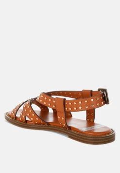 Anemone Studded Flat Gladiator Sandals 14 Anemone Studded Flat Gladiator Sandals -Her Shoe World Anemone Studded Flat Gladiator Sandals RCSH5593 3