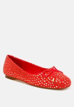 Apollon Bow Detail Foil Print Suede Ballerinas 28 Apollon Bow Detail Foil Print Suede Ballerinas -Her Shoe World Apollon Bow Detail Embossed Suede Ballerinas RCSH5125 Red 3 f3218f83 25e4 402c 998a bb1f52526980