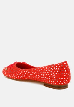 Apollon Bow Detail Foil Print Suede Ballerinas 29 Apollon Bow Detail Foil Print Suede Ballerinas -Her Shoe World Apollon Bow Detail Embossed Suede Ballerinas RCSH5125 Red 4 cbfdc52e 545b 4798 bbc6 e7d8f22db3af