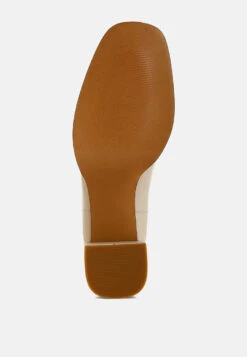 Armada Genuine Leather Square Toe Boots -Her Shoe World Armada Genuine Leather Square Toe Boots RCSH5009 OFF WHITE 4