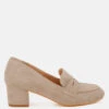 Astra Block Heel Genuine Suede Loafers -Her Shoe World AstraBlockHeelSuedeLoafersRCSH5190 8