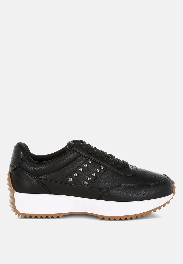 Athion Studded Real Leather Sneakers 8 Athion Studded Real Leather Sneakers - Image 6