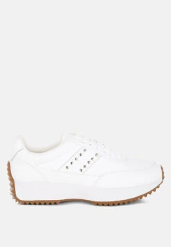 Athion Studded Real Leather Sneakers
