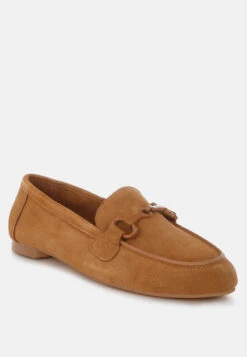 Awen Monochromatic Horsebit Real Suede Loafers 15 Awen Monochromatic Horsebit Real Suede Loafers -Her Shoe World AwenMonochromaticHorsebitRealSuedeLoafersRCSH5479TAN 1