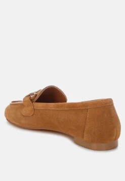 Awen Monochromatic Horsebit Real Suede Loafers 16 Awen Monochromatic Horsebit Real Suede Loafers -Her Shoe World AwenMonochromaticHorsebitRealSuedeLoafersRCSH5479TAN 2