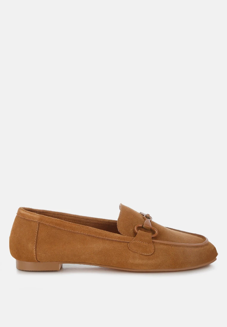 Awen Monochromatic Horsebit Real Suede Loafers 3 Awen Monochromatic Horsebit Real Suede Loafers