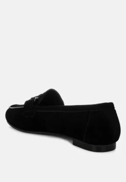 Awen Monochromatic Horsebit Real Suede Loafers 21 Awen Monochromatic Horsebit Real Suede Loafers -Her Shoe World Awen Monochromatic Horsebit Real Suede Loafers RCSH5479 BLACK 1