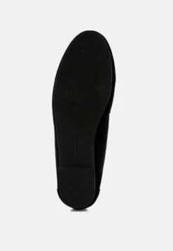 Awen Monochromatic Horsebit Real Suede Loafers 23 Awen Monochromatic Horsebit Real Suede Loafers -Her Shoe World Awen Monochromatic Horsebit Real Suede Loafers RCSH5479 BLACK 3