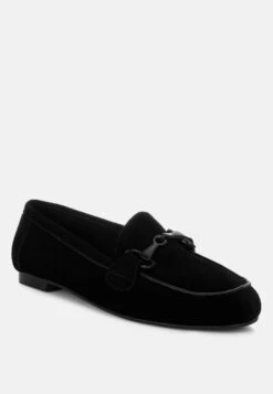 Awen Monochromatic Horsebit Real Suede Loafers 20 Awen Monochromatic Horsebit Real Suede Loafers -Her Shoe World Awen Monochromatic Horsebit Real Suede Loafers RCSH5479 BLACK 6