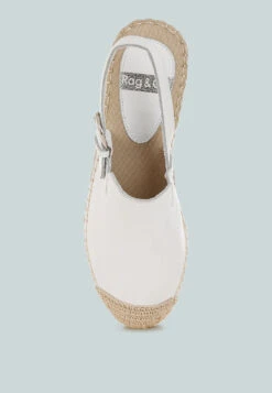 Azula Genuine Leather Espadrilles Sandals 10 Azula Genuine Leather Espadrilles Sandals -Her Shoe World AzulaGenuineLeatherEspadrillesSandalsRCSH5555WHITE 5