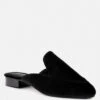BATISTE Black Velvet Handcrafted Mules