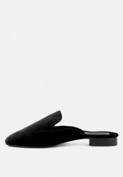 BATISTE Black Velvet Handcrafted Mules 12 BATISTE Black Velvet Handcrafted Mules -Her Shoe World BATISTEBlackVelvetHandcraftedMules RCSH3124 Black 4