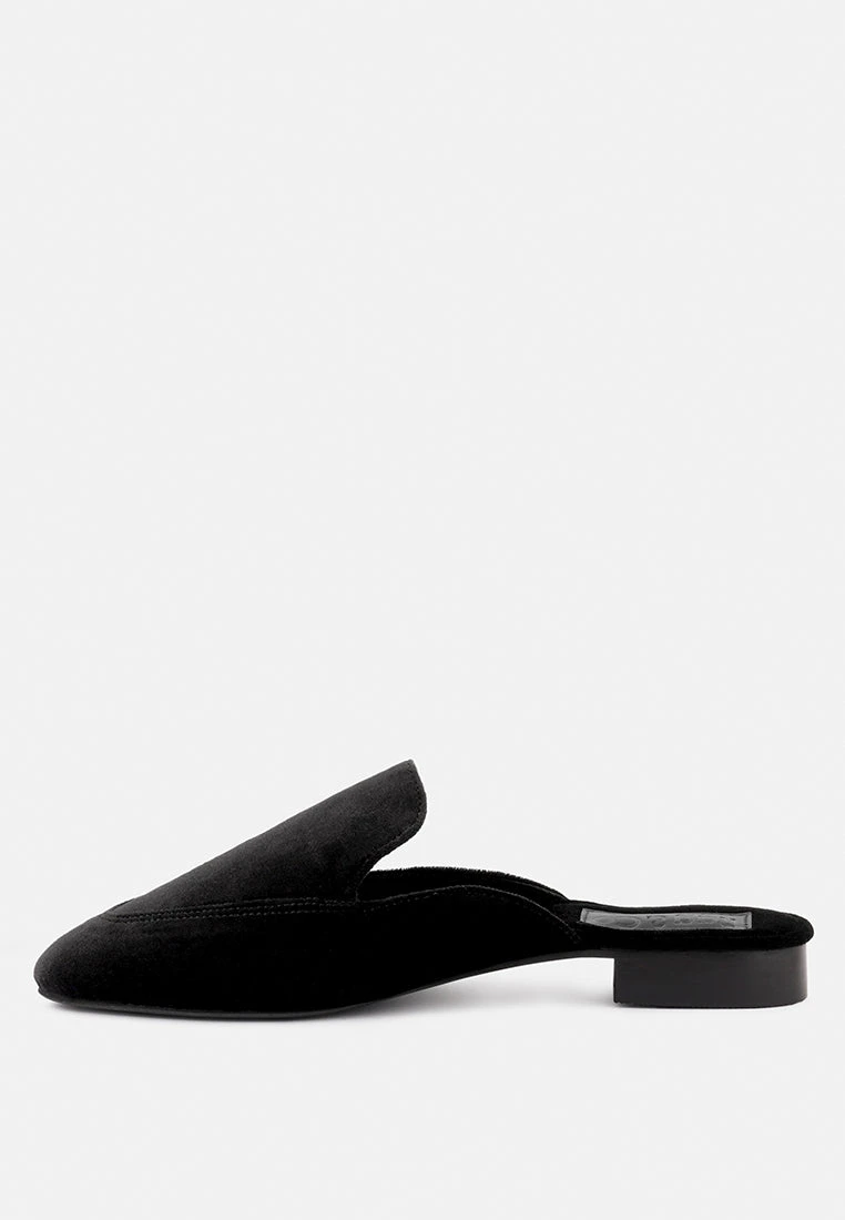 BATISTE Black Velvet Handcrafted Mules 6 BATISTE Black Velvet Handcrafted Mules - Image 4