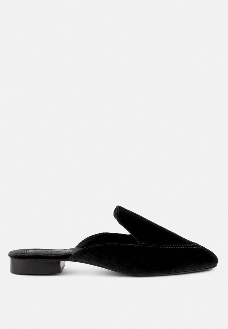 BATISTE Black Velvet Handcrafted Mules 4 BATISTE Black Velvet Handcrafted Mules - Image 2