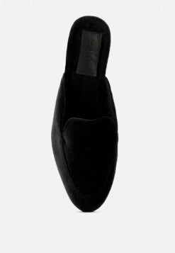 BATISTE Black Velvet Handcrafted Mules 14 BATISTE Black Velvet Handcrafted Mules -Her Shoe World BATISTEBlackVelvetHandcraftedMules RCSH3124 Black 7