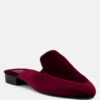 BATISTE Burgundy Velvet Handcrafted Mules -Her Shoe World BATISTEBurgundyVelvetHandcraftedMules RCSH3124 Burgundy 2