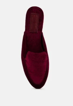 BATISTE Burgundy Velvet Handcrafted Mules -Her Shoe World BATISTEBurgundyVelvetHandcraftedMules RCSH3124 Burgundy 7