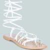BAXEA Handcrafted White Tie Up String Flats -Her Shoe World BAXEAHandcraftedWhiteTieUpStringFlats RCSH2952 White 2