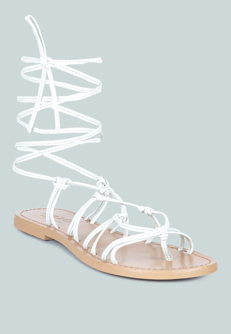 BAXEA Handcrafted White Tie Up String Flats 3 BAXEA Handcrafted White Tie Up String Flats