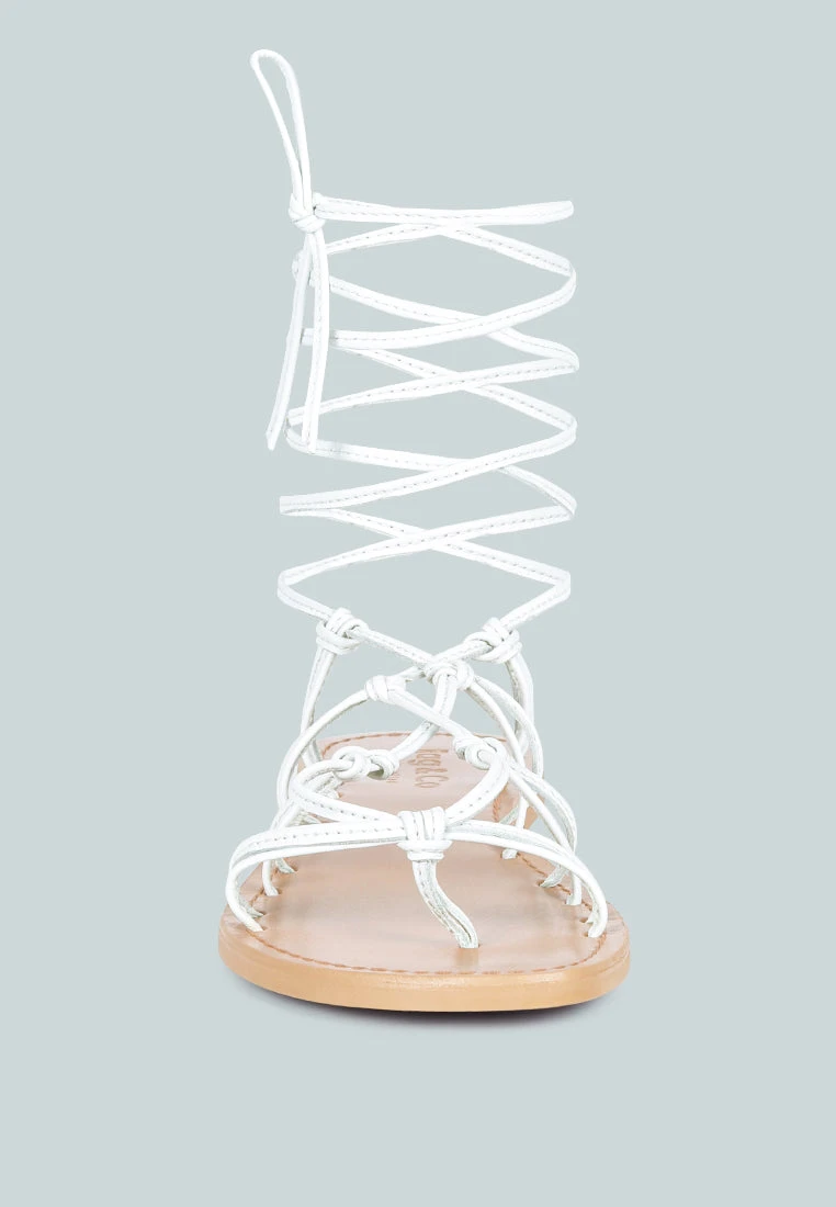 BAXEA Handcrafted White Tie Up String Flats 5 BAXEA Handcrafted White Tie Up String Flats - Image 3