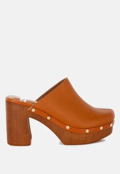 Benji Recycled Leather Clogs 25 Benji Recycled Leather Clogs -Her Shoe World Benji Recycled Leather Clogs RCSH4774R TAN 6