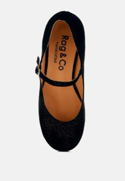 Bettola Shimmer Suede Mary Jane Sandals -Her Shoe World BettolaShimmerSuedeMaryJaneSandalsRCSH5131BLACK 5