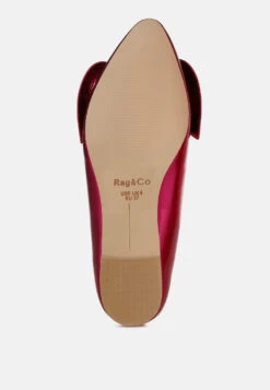 Bromelia Metallic Pleather Bow Ballerinas -Her Shoe World BromeliaMetallicPleatherBowBallerinas SH4969FUCHSIA 3