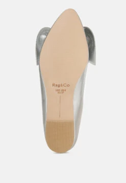 Bromelia Metallic Pleather Bow Ballerinas -Her Shoe World Bromelia Metallic Pleather Bow Ballerinas RCSH4969 4