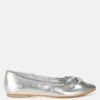 Bromelia Metallic Pleather Bow Ballerinas -Her Shoe World Bromelia Metallic Pleather Bow Ballerinas RCSH4969 6