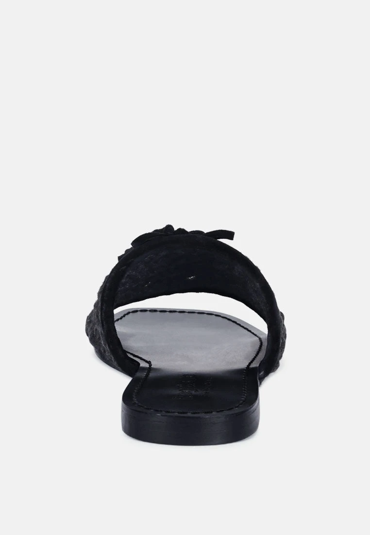 CEDAR Handwoven Natural Black Tassel Flats 7 CEDAR Handwoven Natural Black Tassel Flats - Image 5