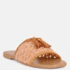 CEDAR Handwoven Natural Tan Tassel Flats