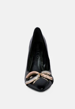 COCKTAIL Buckle Embellished Stiletto Pump Shoes In Black -Her Shoe World COCKTAILDiamanteStilettoPumpShoesinBlack RCSH3868BLACK 3